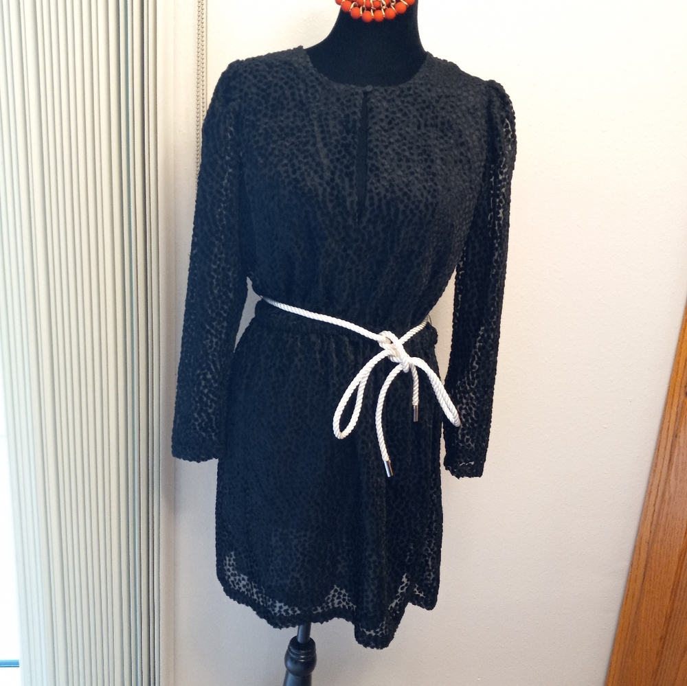 Robert Rodriguez Pauline Velvet Long Sleeve Mini Cocktail Dress Evening Wear
